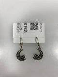 Silver Crystal Moon Earrings