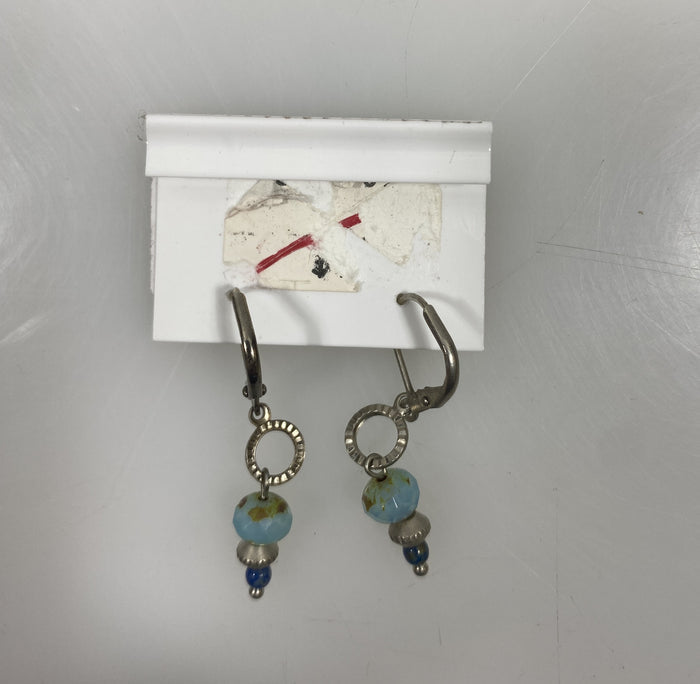 Silver Dangle Beaded Earrings