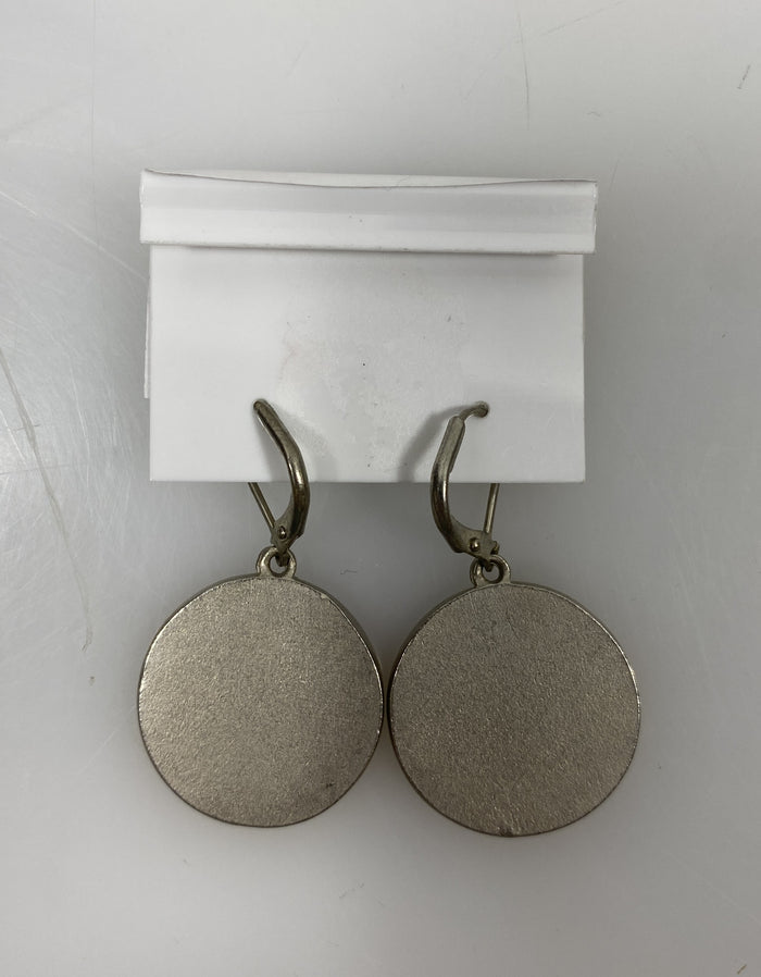 Silver Enamel Pink Bird Dangle Earrings