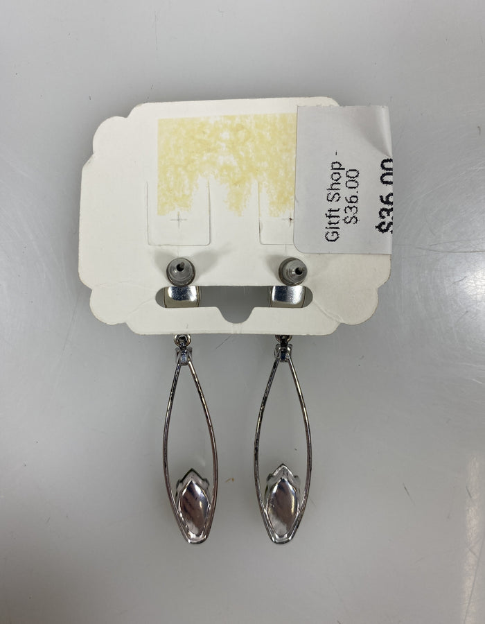 Silver Green and Emerald Beaded Dangle Earrings