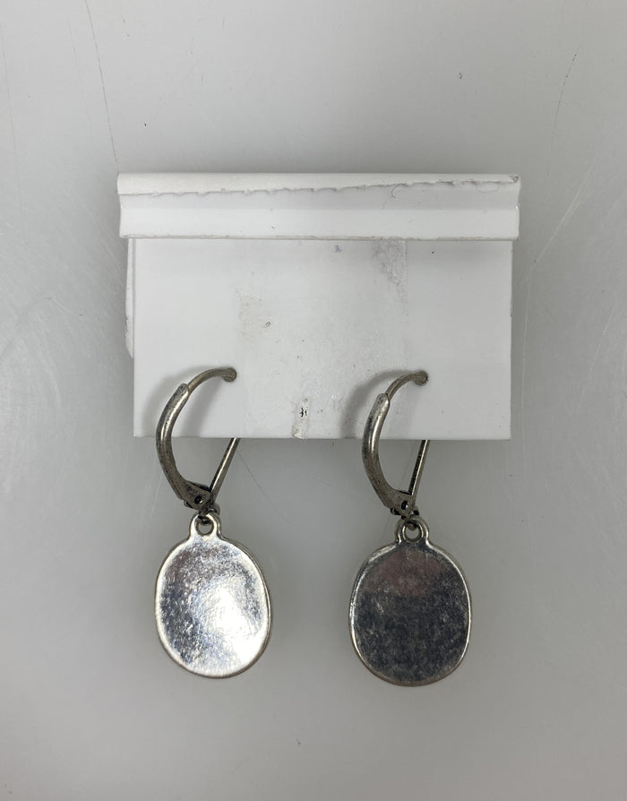 Silver Green Little Lotus Earrings