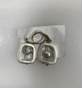 Silver Opalescent Pearl Wire Dangle Earrings