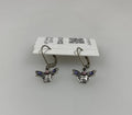 Silver Pink Crystal Bee Earrings
