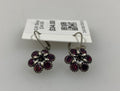 Silver Pink Crystal Florette Earrings