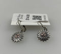 Silver Pink Crystal Sunflower Earrings