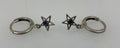 Silver Purple Gem Star Earrings