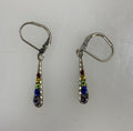 Silver Rainbow Crystal Teardrop Earrings