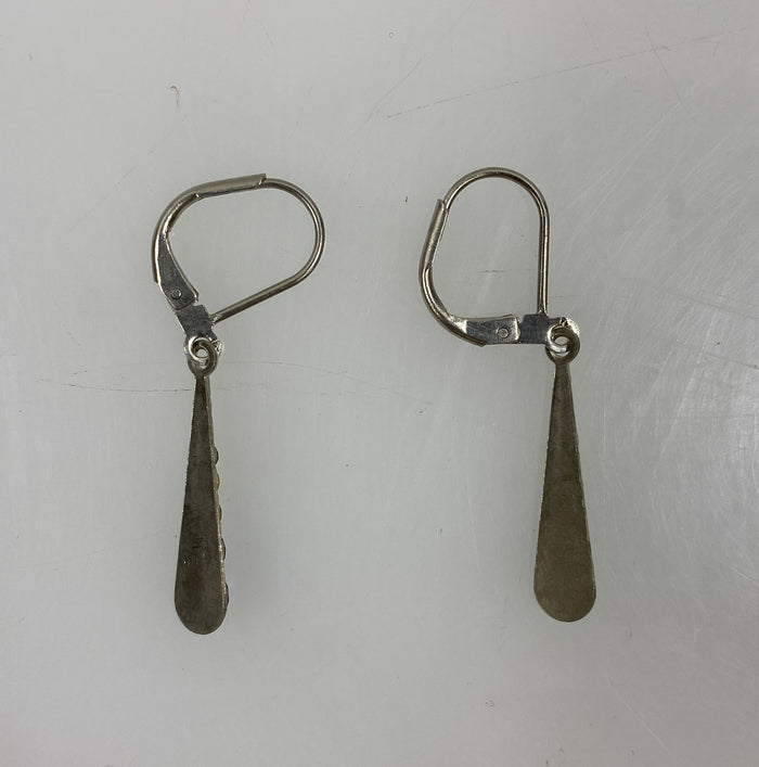 Silver Rainbow Crystal Teardrop Earrings