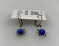 Silver Starburst Blue Natural Stone Earrings