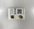 Silver Stud Purple Crystal Earrings