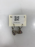 Silver Textured Triangle Bead Earrings
