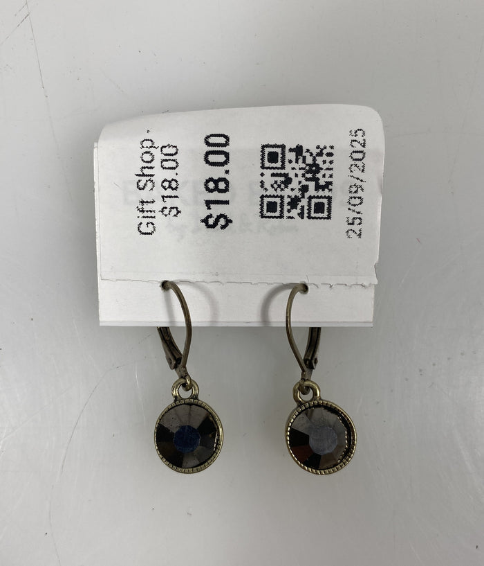 Silver Transparent Crystal Dangle Earrings