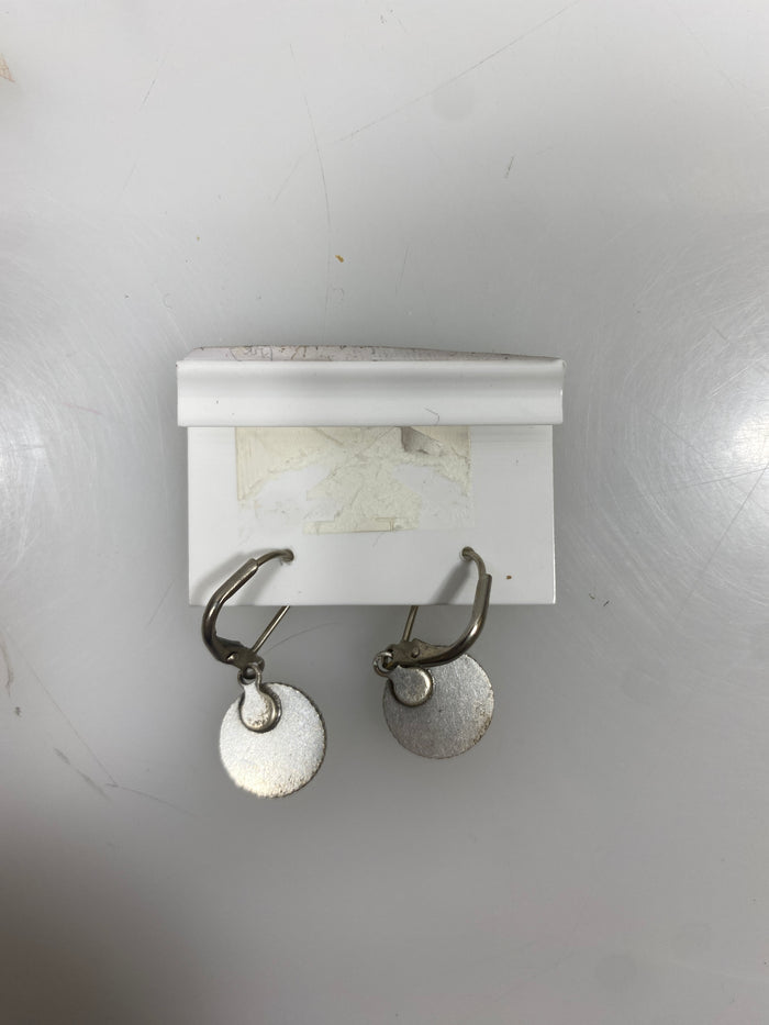 Silver White Bead Earrings