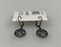 Silver White Crystal Tree of Life Earrings