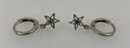 Silver White Gem Star Earrings