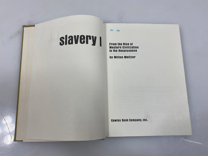 Slavery I by Milton Meltzer Cowles Book Company, Inc. 1972 Ex-library HC