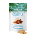 BrainMD Smart Mushrooms: supplement bag with mound of powder in front of a transparent background