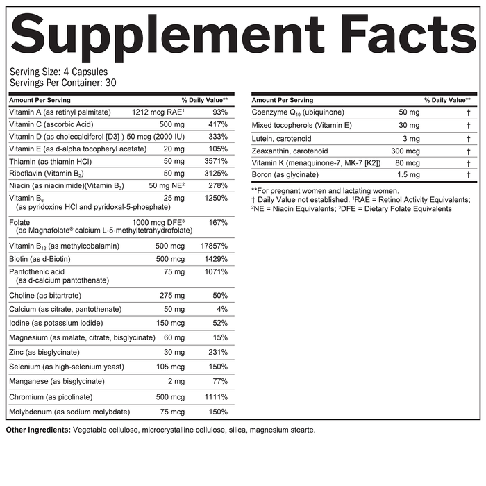 BrainMD Smart Prenatal: infographic, supplement facts box