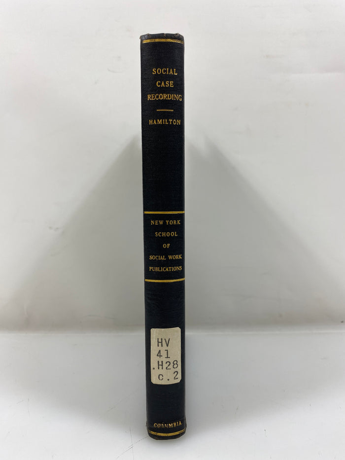 Social Case Recording by Hamilton Ex-library 1936 HC