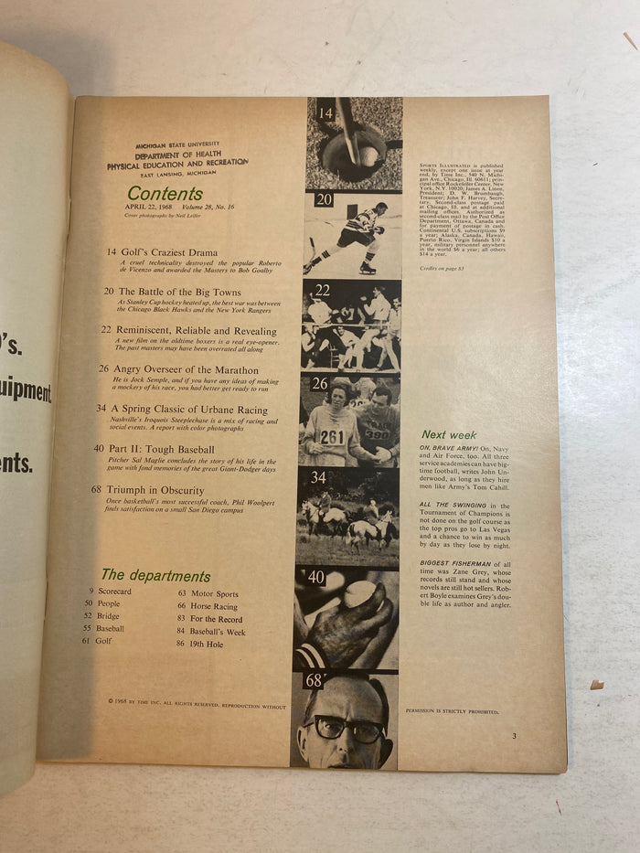 Sports Illustrated April 22 1968 Gold the Masters Bob Goalby
