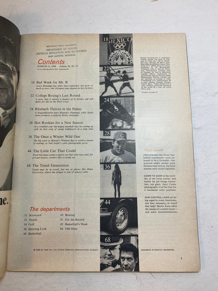 Sports Illustrated March 11 1968 MLB Best Rookies