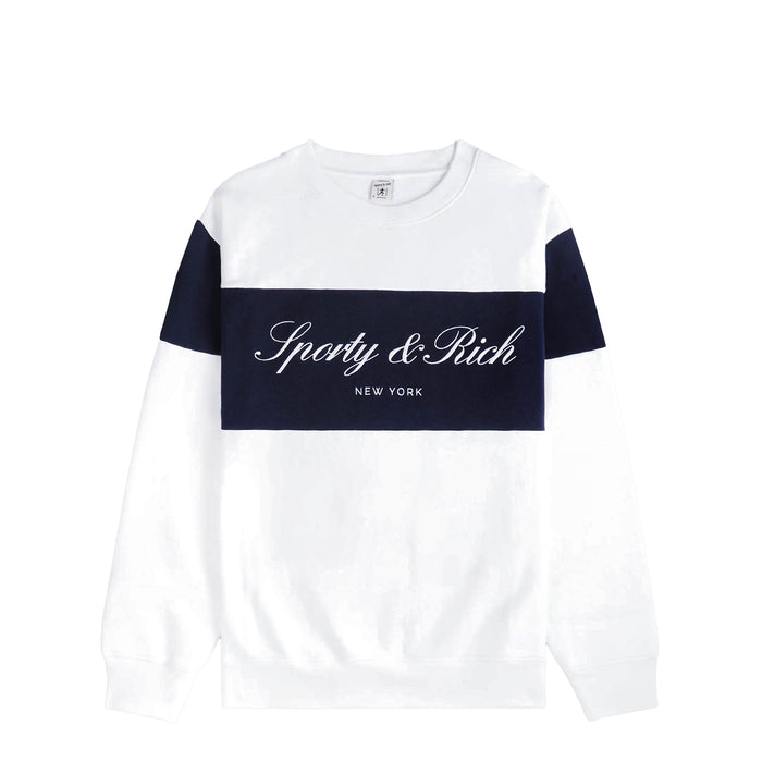 Sporty & Rich Signature Logo Block Crewneck