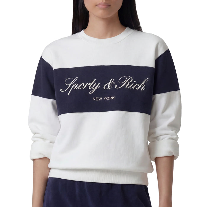 Sporty & Rich Signature Logo Block Crewneck