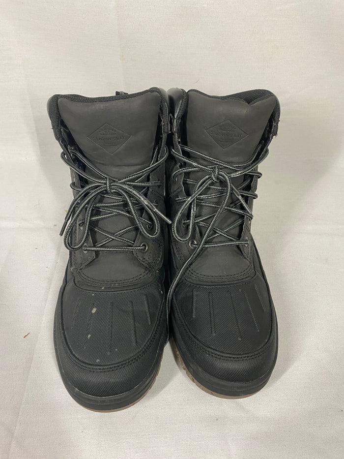 St Johns Bay Black Waterproof Hatley Flat Heel Lace Up Boots Men's Size 10.5