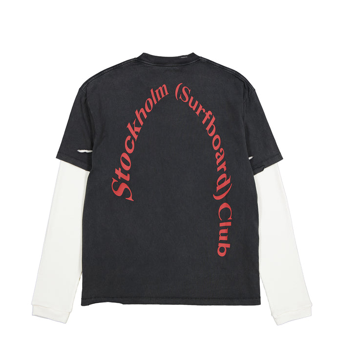Stockholm Surdboard Club Layer Box Tee (Black / Red)