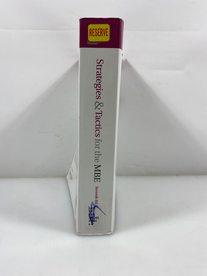 Strategies & Tactics for the MBE 7th Ed. Wolter Kluwer 2020 Ex-library SC