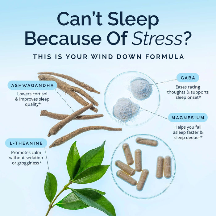 BrainMD Stress Relief Sleep Supplement main ingredients and how they help you sleep better
