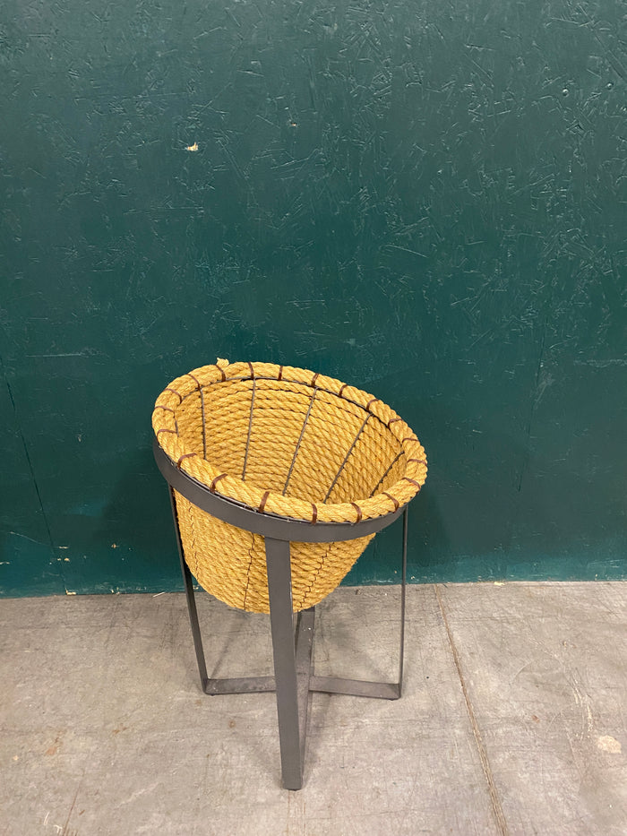 Tall Rustic Rope Basket Display Stand