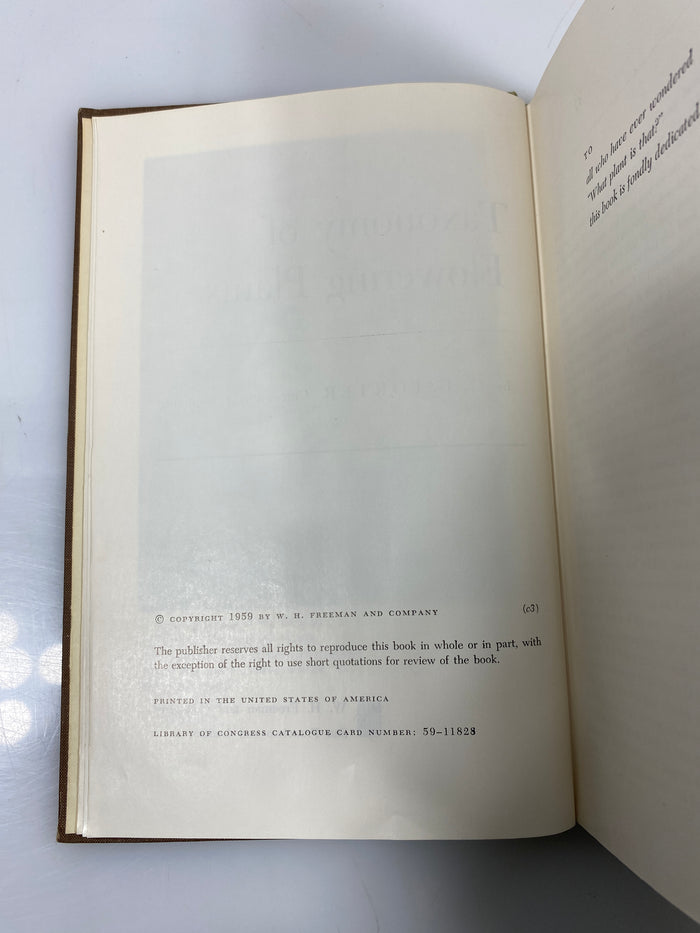 Taxonomy of Flowering Plants by C.L. Porter 1959 HC