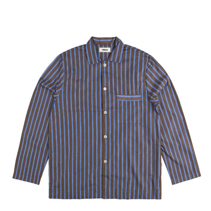 Tekla Pyjamas Shirt (Chestnut Stripes)