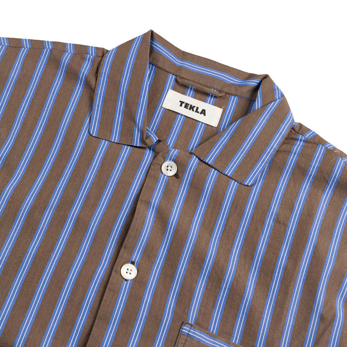 Tekla Pyjamas Shirt (Chestnut Stripes)