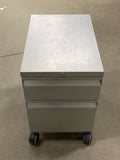 Teknion Furniture Systems Grey 2 Drawer Rolling File Cabinet