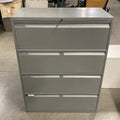 Teknion Furniture Systems Grey 4 Drawer Lockable File Cabinet