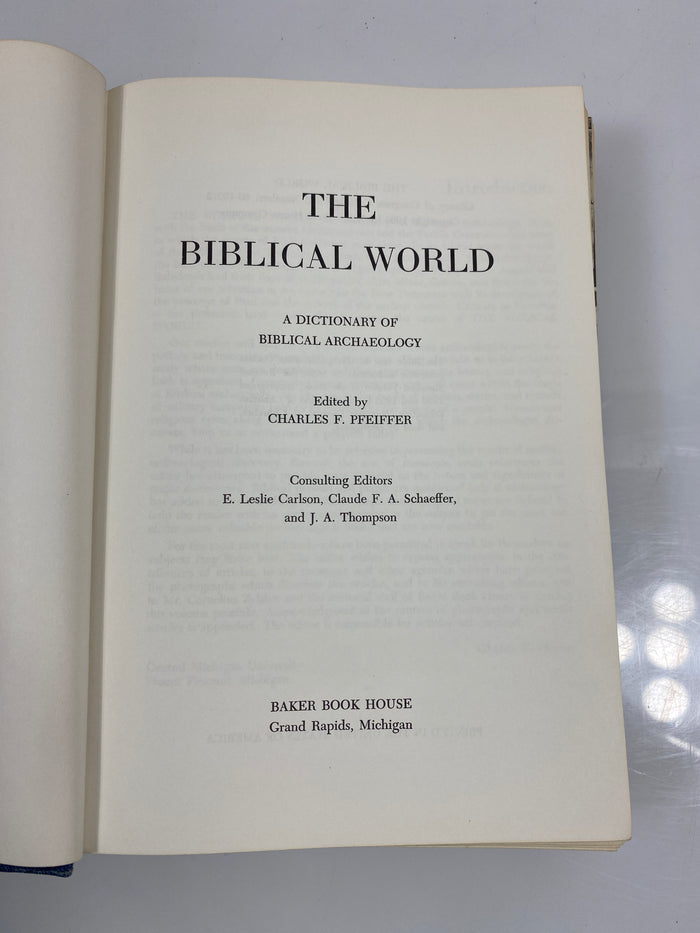 The Biblical World by Pfeiffer Baker Book House 1966 HCDJ