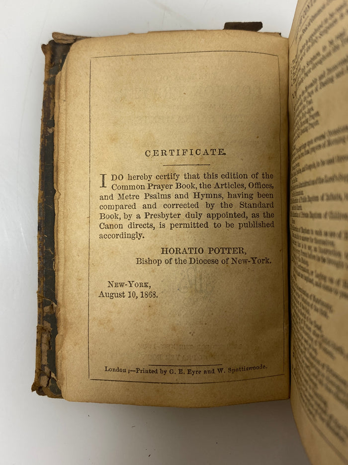 The Book of Common Prayer, Messrs. Eyre and Spottiswoode 1868 Leather Bound