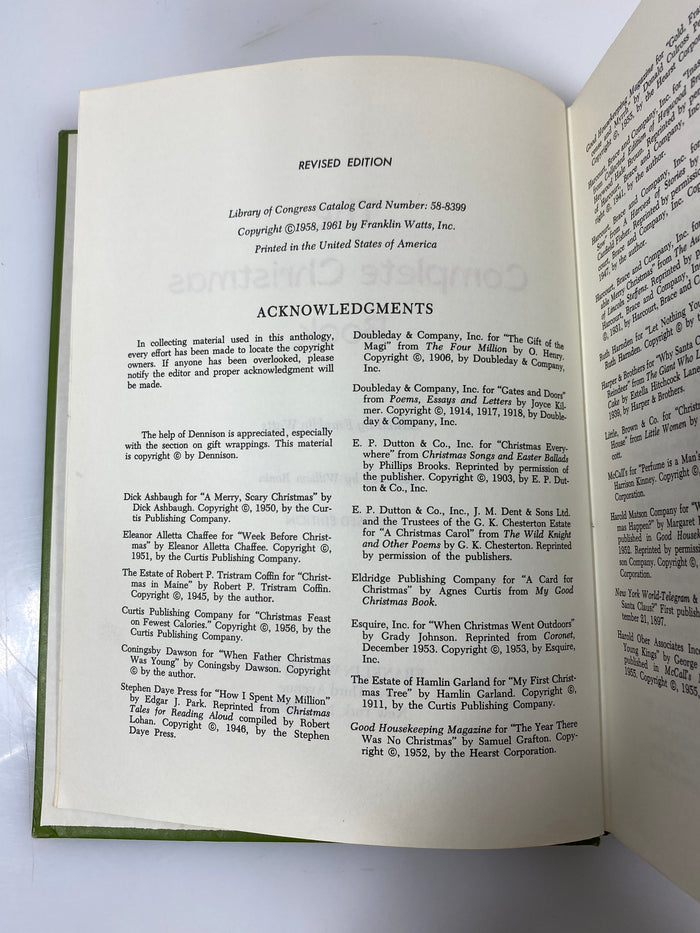 The Complete Christmas Book by Watts 1961 HC