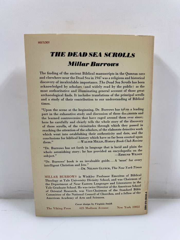 The Dead Sea Scrolls by Millar Burrows Viking Press 1968 SC