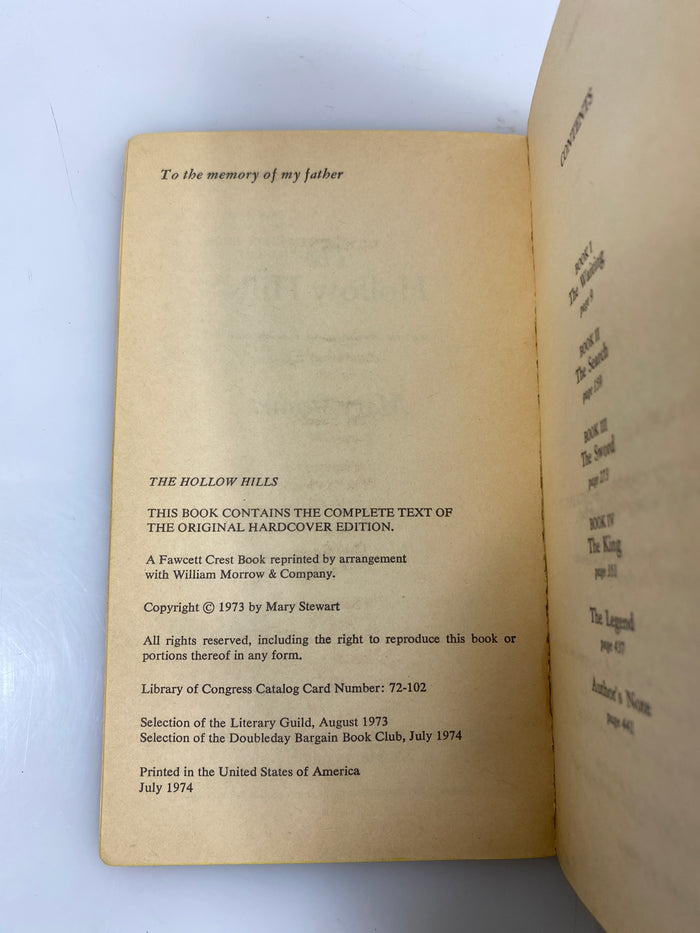 The Hollow Hills by Stewart 1974 SC