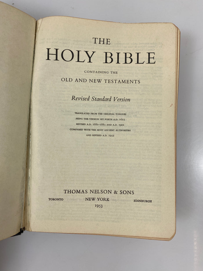 The Holy Bible Thomas Nelson & Sons 1953 SC