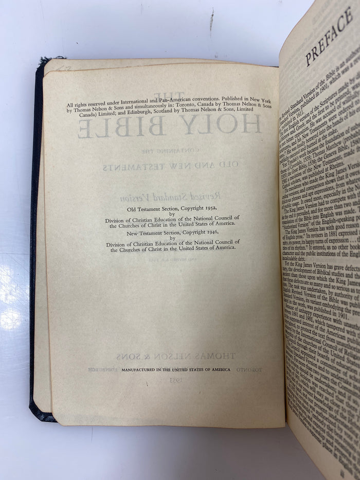 The Holy Bible Thomas Nelson & Sons 1953 SC