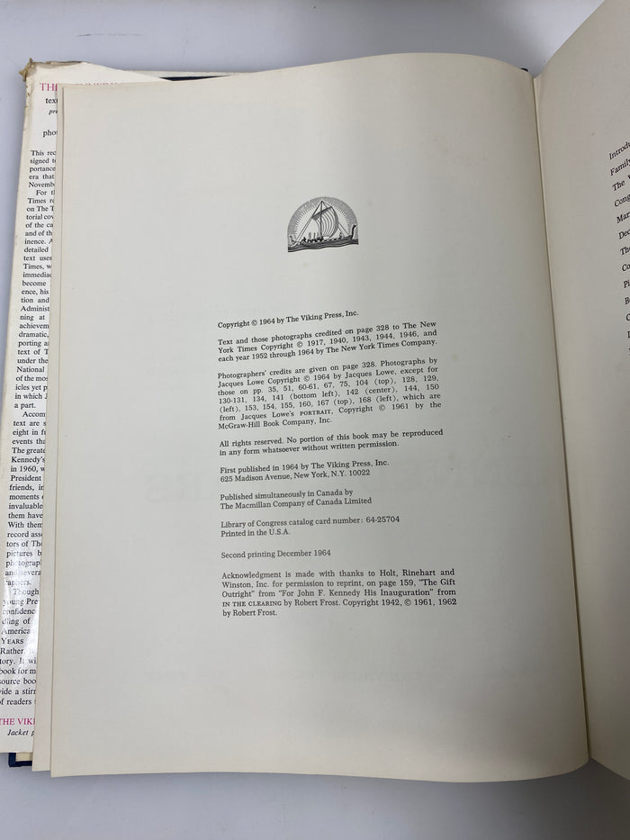 The Kennedy Years The Viking Press 1964 HCDJ