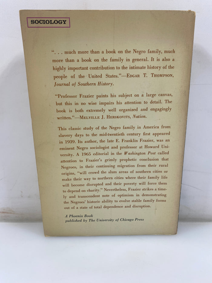 The Negro Family in the U.S. by Frazier 4th Impression 1968 SC