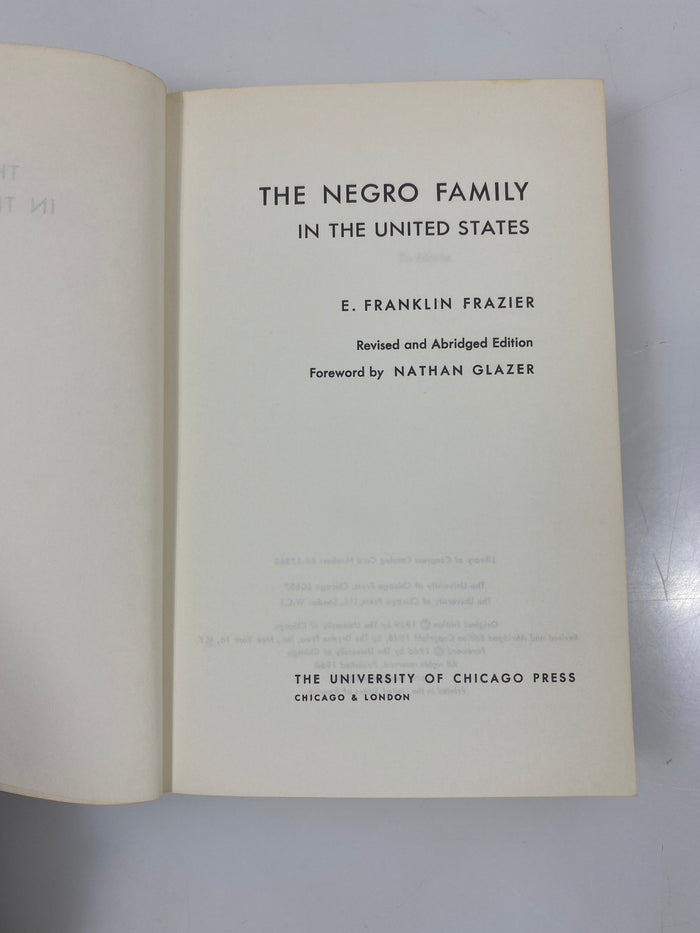 The Negro Family in the U.S. by Frazier 4th Impression 1968 SC