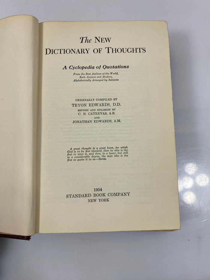 The new Dictionary of Thought Edwards Standard Book Co. 1954 HC