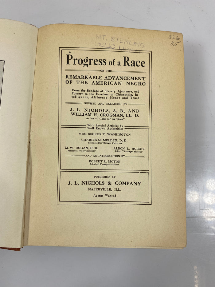 The New Progress of a Race Nichols/Crogman 1925 Ex-Library HC
