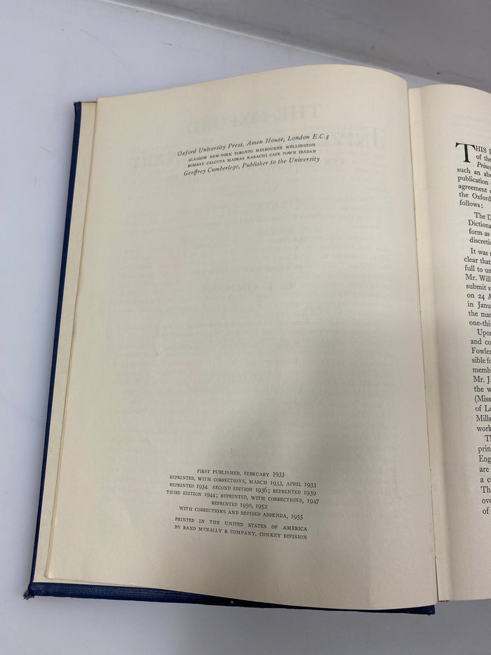 The Oxford Universal Dictionary on Historical Principles 3rd Ed. 1955 HC